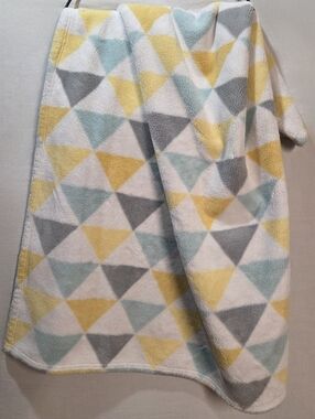 Little Miracles Yellow Gray Aqua White Triangle Baby Blanket 2018